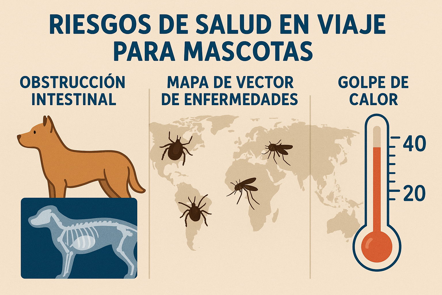 Riesgos médicos en viajes con mascotas