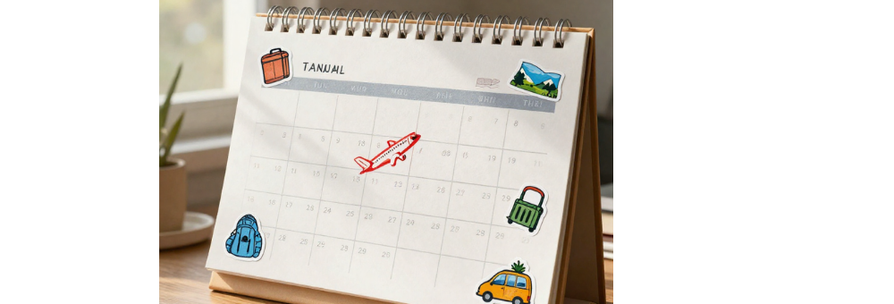 Calendario con varios viajes al año cubiertos por un único seguro de viaje anual multiviaje